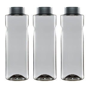 3x Kavodrink Premium Trinkflasche Wasserflasche Schwarz 0,8 L