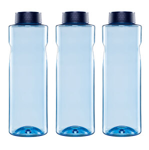 3x Kavodrink Premium Trinkflasche Wasserflasche Blau 0,8 L