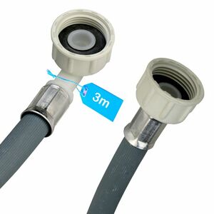 Zulaufschlauch Waschmaschine Geschirrsp�ler 3/4 Zoll Winkel/Gerade inkl. Dichtung Wasserzulaufschlauch universell verwendbar Hersteller unabh�ngig aus robustem Kunststoff (3m)