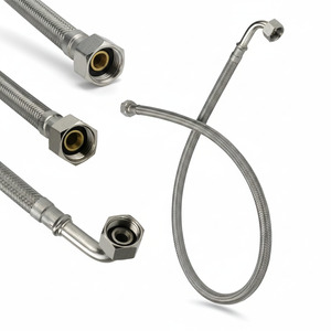 Flexschlauch 0,8 m IG, 3/8 Zoll, eine Seite Biegung Panzerschlauch f�r Kalt- u. Warmwasser