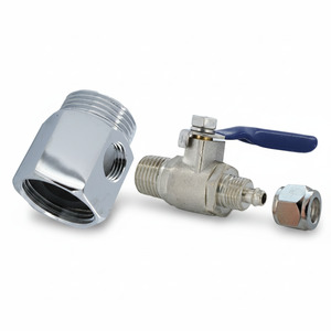 Zwischenst�ck 1/2 Zoll mit Absperrhahn f�r 1/4 Zoll Schlauch