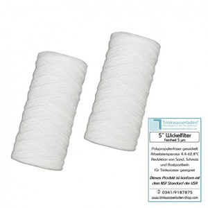5 Zoll Wickelfilter, Wasserfilter, Sediment, Filterkerze, Kerzenfilter 5 m (Paar)