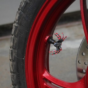 2x Lustiger Motorrad Reifenventil Verschluss Kappe Aufsatz Spinne Rot Helloween 