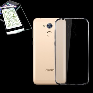 Silikoncase Transparent + 0,3 H9 Hartglas für Huawei Honor 6A Tasche Hülle Cover