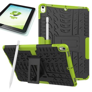 Hybrid Outdoor Schutzhlle Grn fr Apple iPad Pro 10.5 2017 Tasche + 0.4 H9 Hartglas