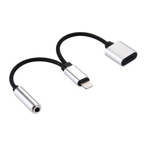 2 Port Audio Lightning Adapter fr Apple iPhone Y Kabel 3,5 Klinke Grau