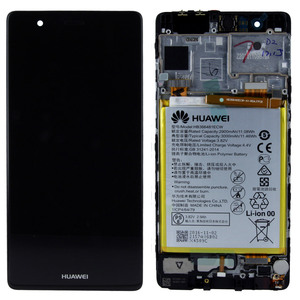 Huawei Display LCD Einheit + Rahmen fr P9 Service Pack 02350RPT Schwarz