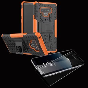 Hybrid Case Tasche 2teilig Orange fr Samsung Galaxy Note 9 N960 + 4D Hart Glas Schwarz