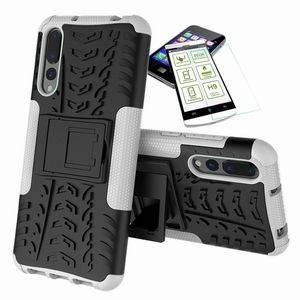 F�r Huawei P Smart Plus / Nova 3i Hybrid Case 2teilig Wei� + Hartglas Tasche H�lle Cover H�lle