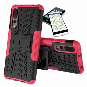 F�r Huawei P Smart Plus / Nova 3i Hybrid Case 2teilig Pink + Hartglas Tasche H�lle Cover H�lle