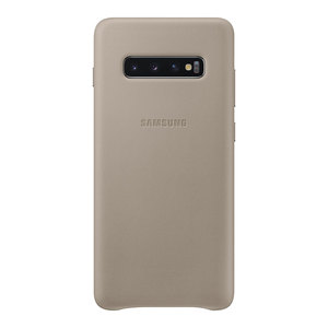 Samsung Leather Cover Grau fr Samsung Galaxy S10 Plus G975F EF-VG975L Tasche Etui Schutzhlle
