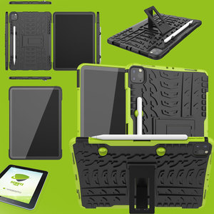 F�r Apple iPad Pro 11.0 2022 / 2021 / 2020 Hybrid Outdoor Schutzh�lle Gr�n Tasche + 0.3 H9 Schutzglas