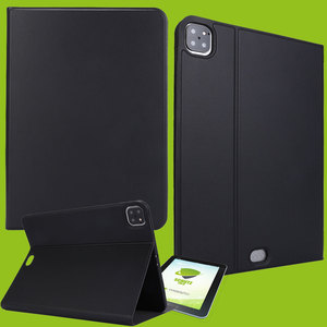 Fr Apple iPad Pro 12.9 2020 Hlle Cover Tasche Schwarz Kunst Leder Case Neu + 0,3 mm Hart Glas