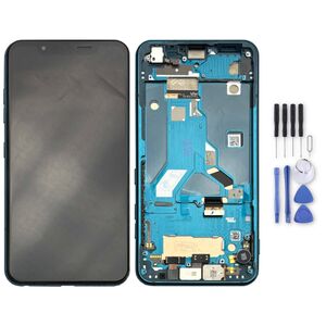 Fr LG G8S ThinQ Blau Display Full OLED LCD Einheit Touch mit Rahmen Ersatzteil Reparatur