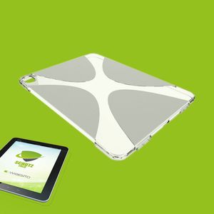 Silikon H�lle Tasche Transparent f�r Apple iPad Pro 12.9 2022/2021/2020 Cover Case + Hartglas