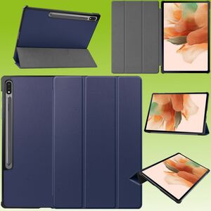 Fr Samsung Galaxy Tab S7 Plus / S8 Plus Premium Smartcover Blau Tablet Tasche Etuis Hlle 