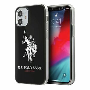 US Polo Assn. iPhone 12 Mini 5.4 Silikon Hlle Shiny Schwarz Case Cover Schutzhlle Zubehr