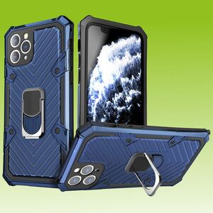 Fr Apple iPhone 12 Pro und 12 6.1 Zoll Hybrid Case Metall Armor Blau Handy Tasche Hlle Cover Schutz