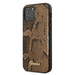 GUESS Schutzhlle fr Apple iPhone 12 Pro Max Braun Python Hlle Case Cover Etui NEU