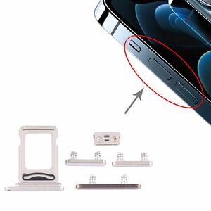 Dual Sim Karten Halter und Power / Lautstrke Button Apple iPhone 12 Pro Max Wei On Off Volume Tasten