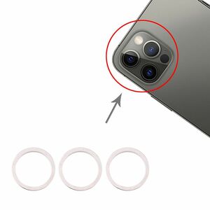 3 Stk Rck Kamera Linsen Schutz fr Apple iPhone 12 Pro Max Silber Ersatzteil Neu