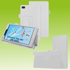 Fr Lenovo Tab M7 TB-7305F Wei Kunst-Leder Hlle Cover Tablet Tasche Case
