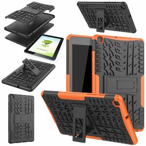 Fr Samsung Galaxy Tab A 8.0 2019 T290 T295 Hybrid Outdoor Schutzhlle Orange Tasche + 0.3 H9 Schutzglas
