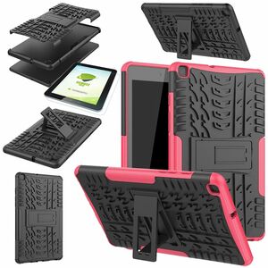 Fr Samsung Galaxy Tab A 8.0 2019 T290 T295 Hybrid Outdoor Schutzhlle Pink Tasche + 0.3 H9 Schutzglas