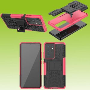 Fr Samsung Galaxy S21 Ultra G998B Hybrid Case 2teilig Outdoor Pink Handy Tasche Hlle Cover Schutz