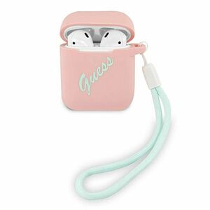 Guess Apple Airpods Cover Pink Grn Silicone Vintage Schutzhlle Tasche Case Etui Halter