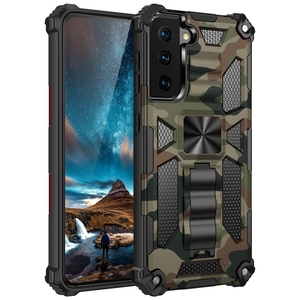 Fr Samsung Galaxy S21 Plus Camouflage Shockproof Armor TPU Schutz Tasche Hlle Cover Grn