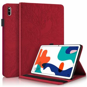 Fr Huawei MatePad 2020 10.4 Zoll Baum Muster Rot Kunstleder Hlle Cover Tasche Case Neu