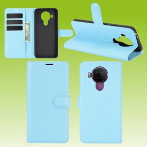 Fr Nokia 5.4 Handy Tasche Wallet Premium Hell Blau Schutz Hlle Case Cover Etuis Neu Zubehr