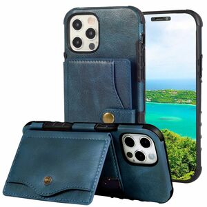 Fr iPhone 12 Mini Lederoptik Case TPU Band Schutz Tasche Hlle Cover Etuis Blau