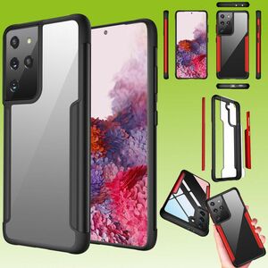 F�r Samsung Galaxy S21 Ultra Hybrid Case Iron Man Schwarz Handy Tasche H�lle Cover Schutz