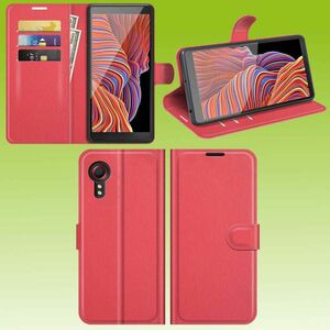 Samsung Galaxy Xcover 5 Handy Tasche Wallet Premium Rot Schutz Hülle Case Cover Etuis Neu Zubehör