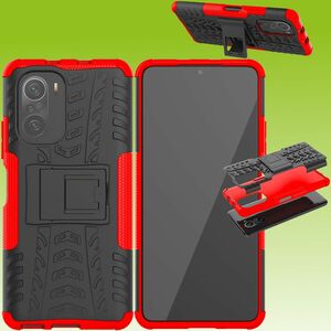 Fr Xiaomi Poco F3 / Poco F3 Pro Hybrid Case 2teilig Outdoor Rot Tasche Hlle Cover Schutz
