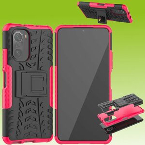Fr Xiaomi Poco F3 / Poco F3 Pro Hybrid Case 2teilig Outdoor Pink Tasche Hlle Cover Schutz