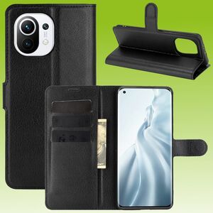 Für Xiaomi Mi 11 Lite/ Xiaomi Mi 11 Lite 5G NE Handy Tasche Wallet Premium Schwarz Schutz Hülle Case Cover Etuis Neu Zubehör