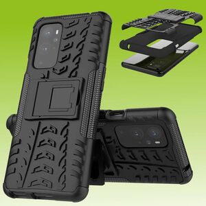 Fr OnePlus 9R Hybrid Case 2teilig Outdoor Schwarz Tasche Hlle Cover Schutz