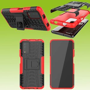 Fr Xiaomi Poco M3 / Redmi 9T Hybrid Case 2teilig Outdoor Rot Tasche Hlle Cover Schutz