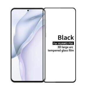 Fr Huawei P50 2x 3D Premium 0,3 mm H9 Hart Glas Schwarz Folie Schutz Hlle Neu