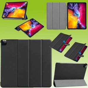 Premium Smart Cover Schwarz Tasche Etuis H�lle f�r Apple iPad Air 13 2024 / Pro 12.9 2021