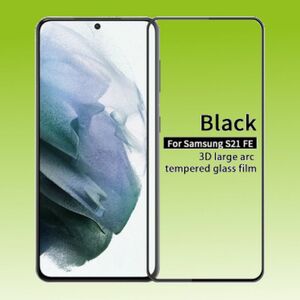 Für Samsung Galaxy S21 FE G990B 3D Premium 0,3 mm H9 Hart Glas Schwarz Folie Schutz Hülle Neu