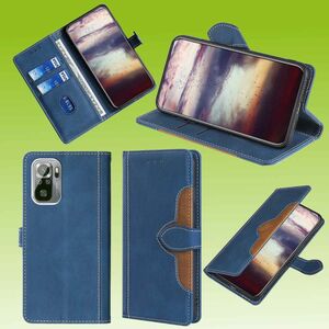Für Xiaomi Redmi Note 10 / 10s Design Handy Tasche Wallet Premium Dunkel Blau Schutz Hülle Case Cover Etuis Neu Zubehör