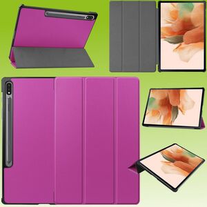 Fr Samsung Galaxy Tab S7 Plus / S7 FE | Tab S8 Plus Premium Smartcover Lila Tablet Tasche Etuis Hlle 