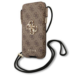 Guess Smartphone Handy Umh�nge Tasche f�r Apple iPhone 12 Pro Max Braun mit Muster 
