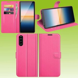 Fr Sony Xperia 10 III 3. Generation Handy Tasche Wallet Premium Pink Schutz Hlle Case Cover Etuis Neu Zubehr