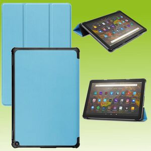 Fr Amazon Fire HD 10 / 10 Plus 2021 Tablet Tasche 3 folt Wake UP Smart Cover Etuis Hell Blau