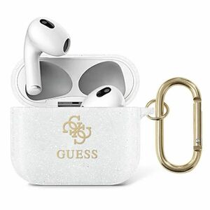 Guess Apple AirPods 3 Cover Glitter Collection Transparent Silicone Schutzhlle Tasche Case Etui